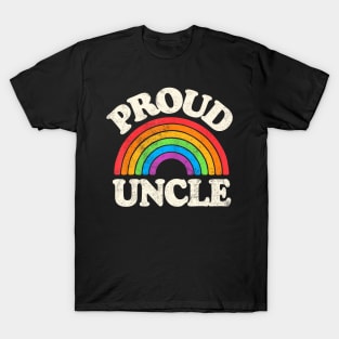 Lgbtq Proud Uncle Gay Pride Lgbt Ally Family Rainbow Flag T-Shirt